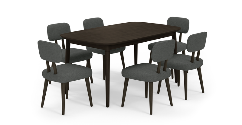 Lyno extendable dining table set (6-piece Roa) - Performance fabric