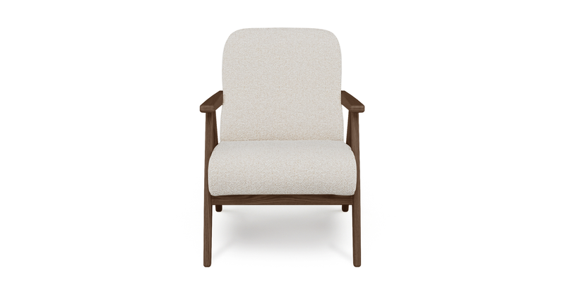 Levy oak accent chair - bouclé