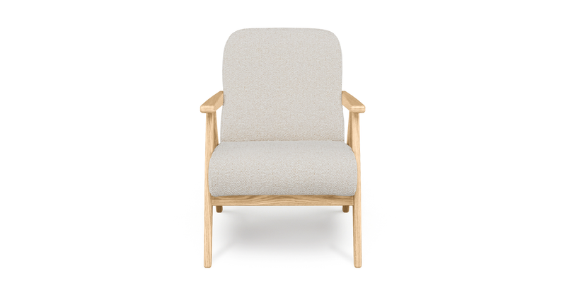 Levy oak accent chair - bouclé