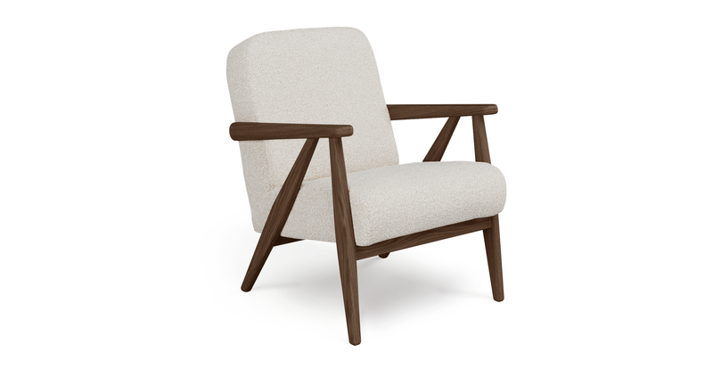 Levy oak accent chair - bouclé