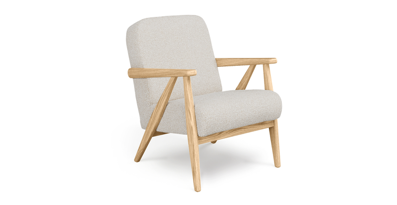 Levy oak accent chair - bouclé