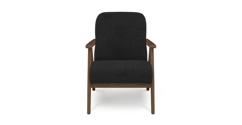 Levy oak accent chair - bouclé