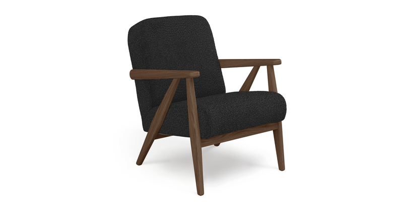 Levy oak accent chair - bouclé