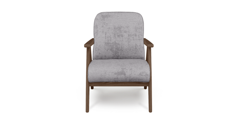 Levy oak accent chair - Cord velour