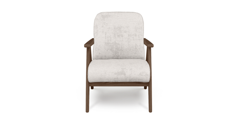 Levy oak accent chair - Cord velour