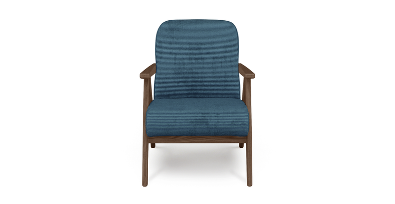 Levy oak accent chair - Cord velour