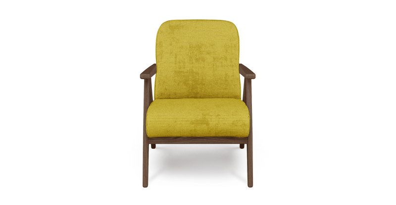 Levy oak accent chair - Cord velour