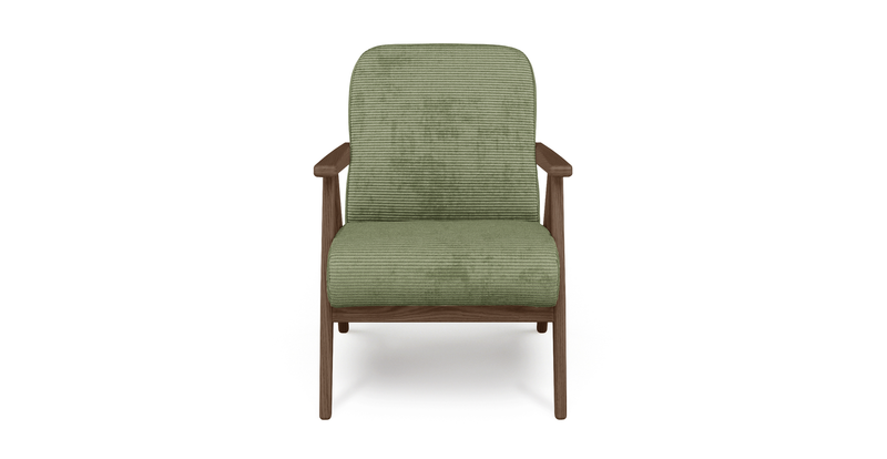 Levy oak accent chair - Cord velour