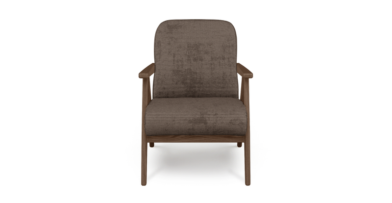 Levy oak accent chair - Cord velour