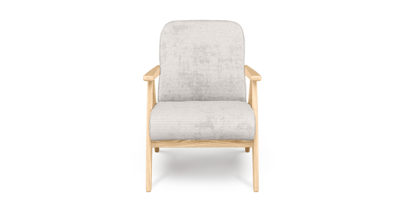 Levy oak accent chair - Cord velour