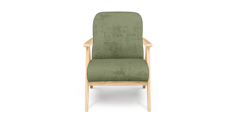 Levy oak accent chair - Cord velour