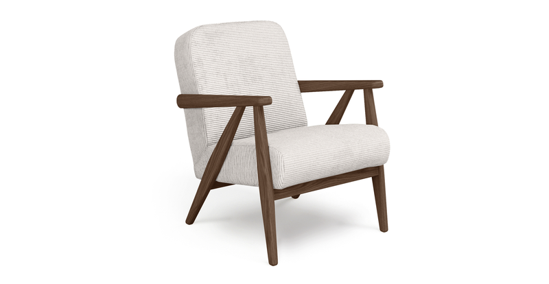 Levy oak accent chair - Cord velour