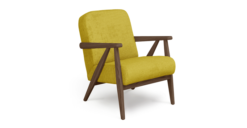 Levy oak accent chair - Cord velour