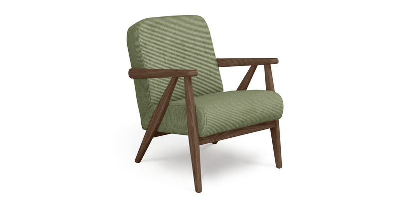 Levy oak accent chair - Cord velour