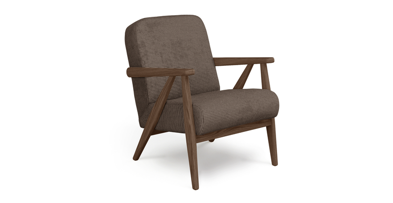 Levy oak accent chair - Cord velour