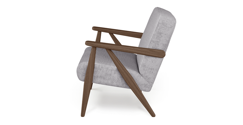 Levy oak accent chair - Cord velour