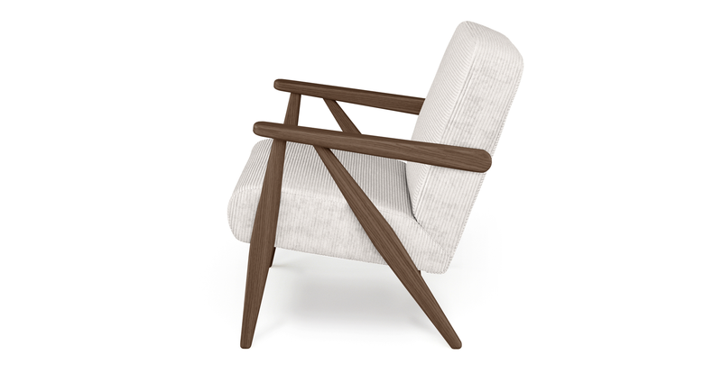 Levy oak accent chair - Cord velour