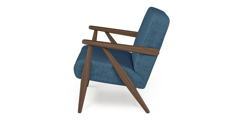 Levy oak accent chair - Cord velour