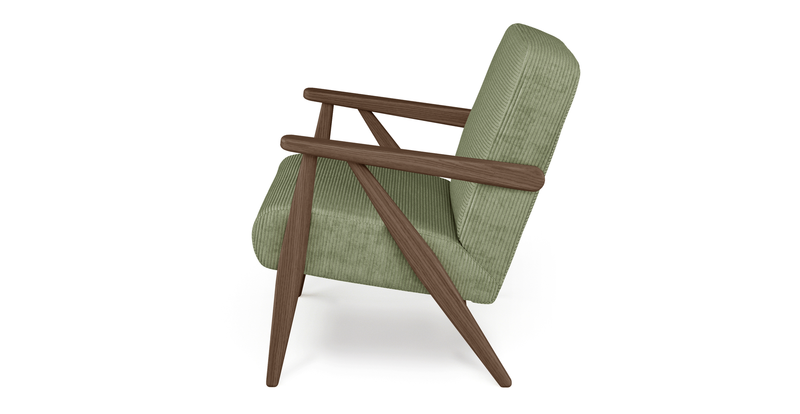 Levy oak accent chair - Cord velour