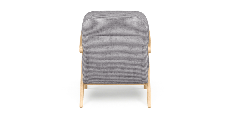 Levy oak accent chair - Cord velour