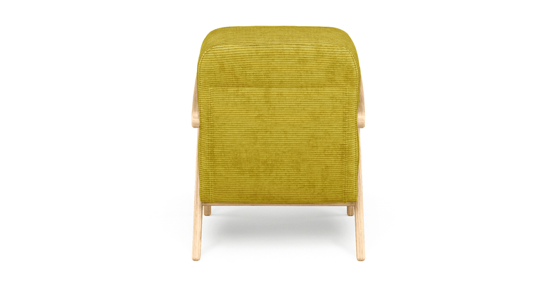 Levy oak accent chair - Cord velour