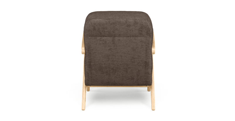 Levy oak accent chair - Cord velour