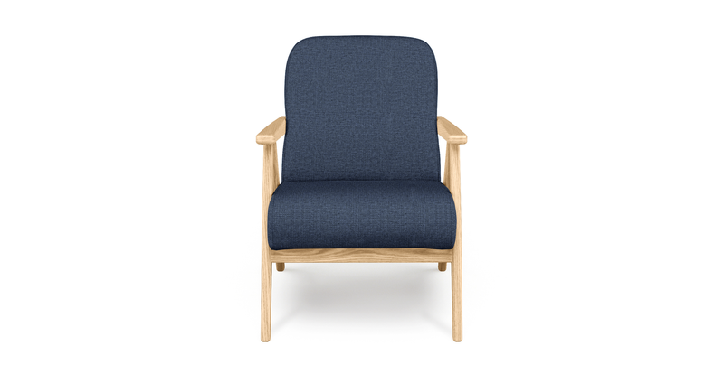 Levy oak accent chair - fabric