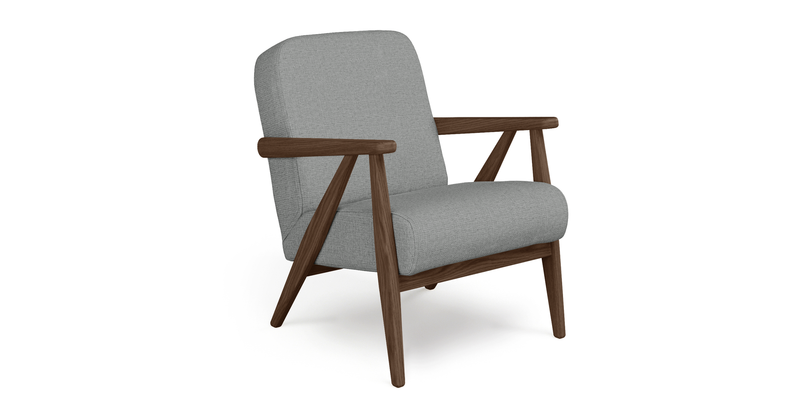 Levy oak accent chair - fabric