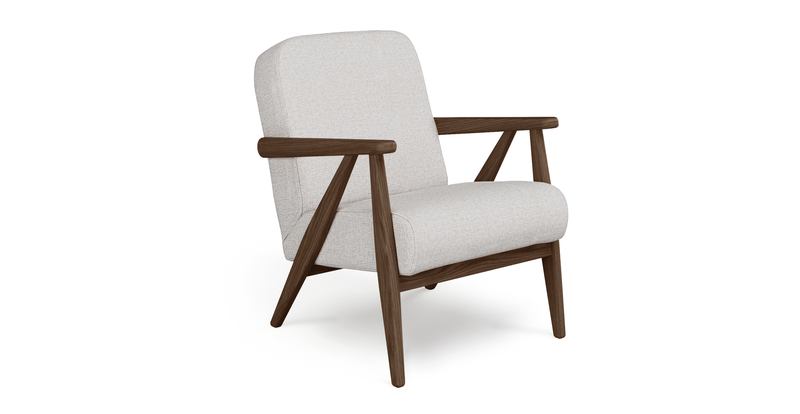 Levy oak accent chair - fabric