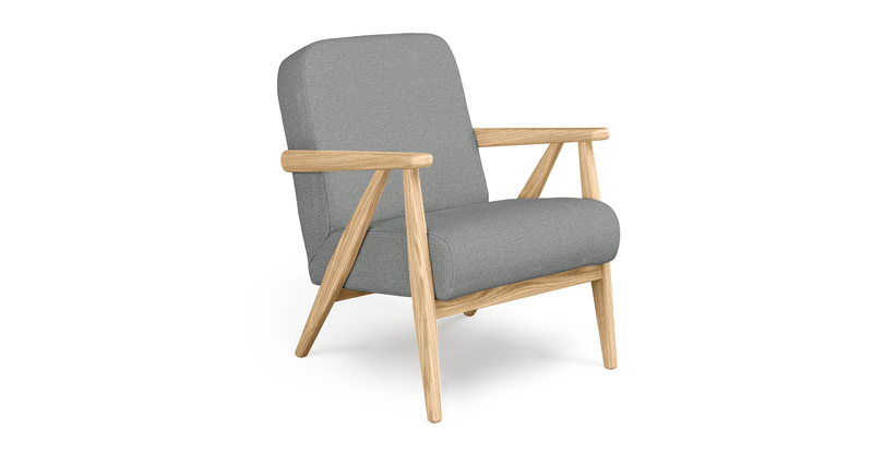 Levy oak accent chair - fabric