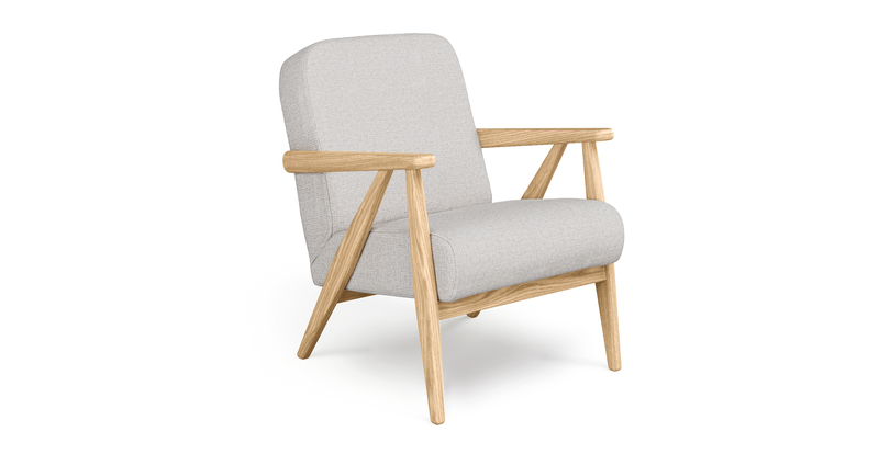 Levy oak accent chair - fabric