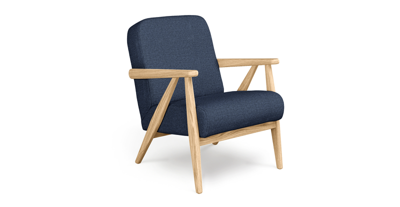 Levy oak accent chair - fabric