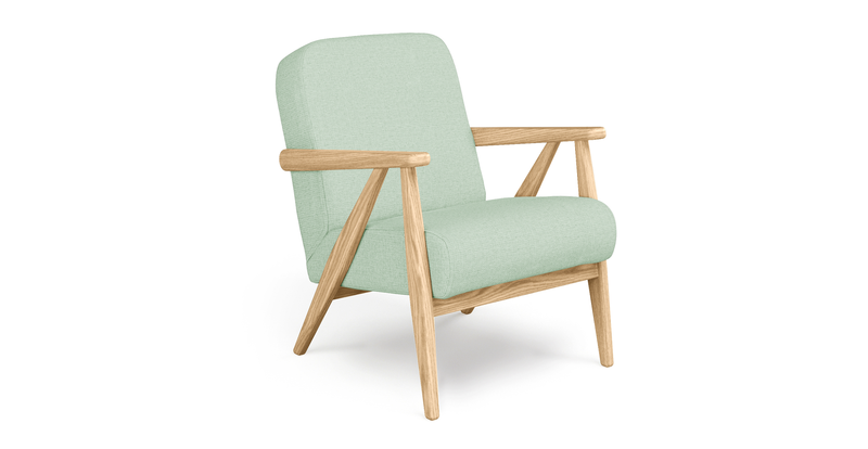 Levy oak accent chair - fabric