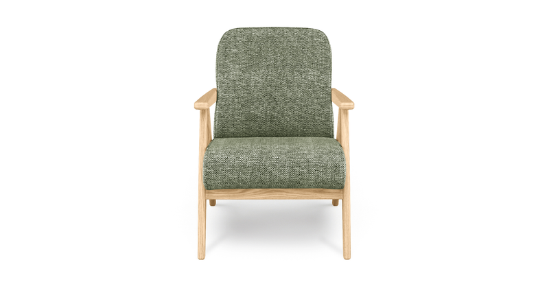 Levy oak accent chair - natural fabric