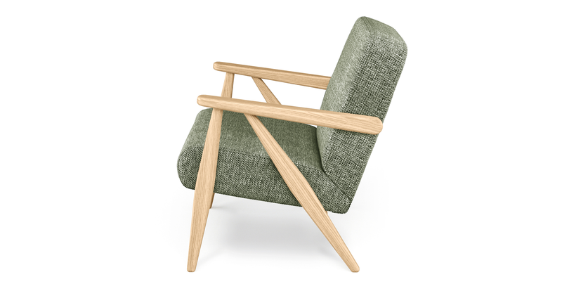 Levy oak accent chair - natural fabric