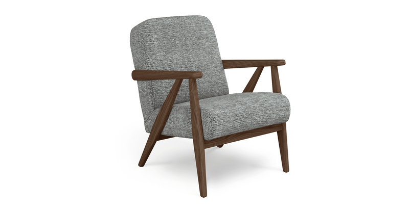 Levy oak accent chair - natural fabric