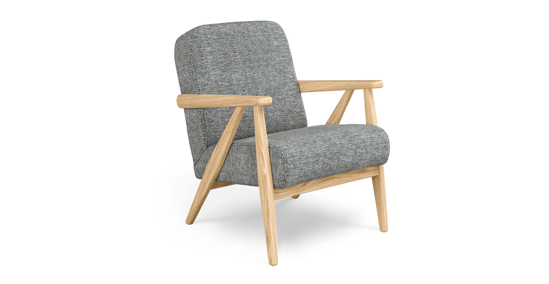 Levy oak accent chair - natural fabric