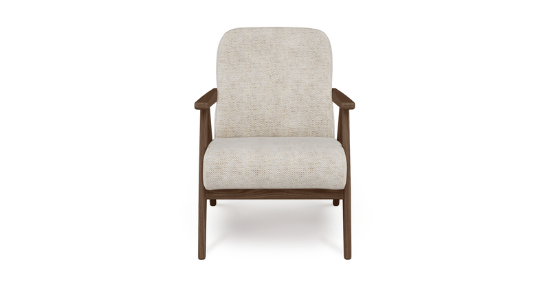 Levy oak accent chair - natural fabric