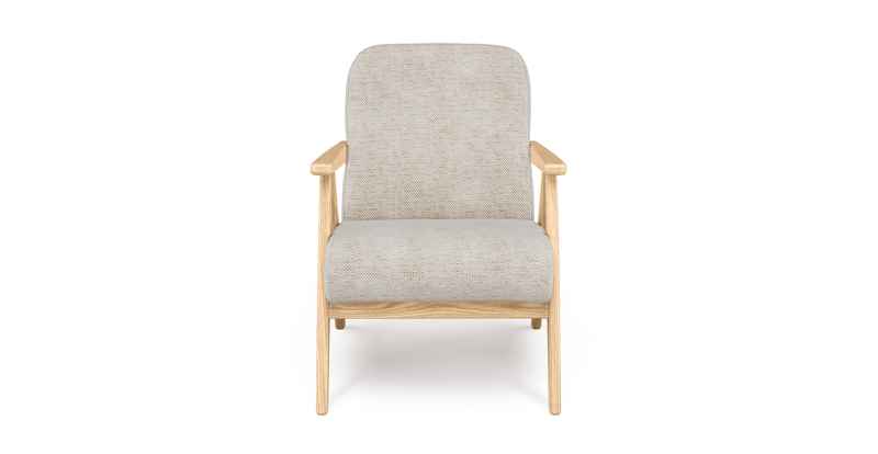 Levy oak accent chair - natural fabric