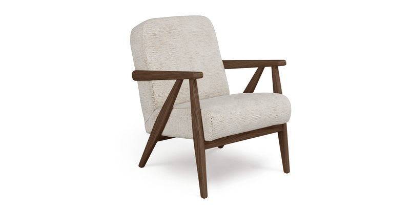 Levy oak accent chair - natural fabric