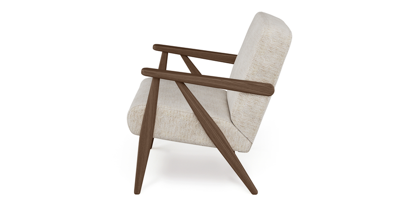 Levy oak accent chair - natural fabric