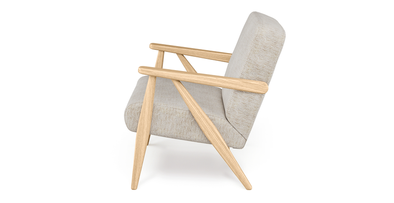 Levy oak accent chair - natural fabric