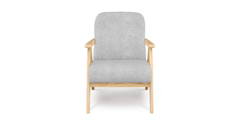 Levy oak accent chair - natural fabric