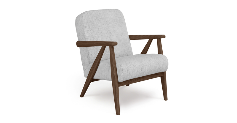 Levy oak accent chair - natural fabric