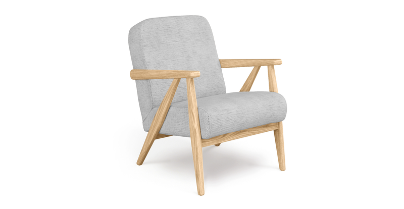 Levy oak accent chair - natural fabric