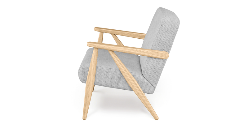 Levy oak accent chair - natural fabric