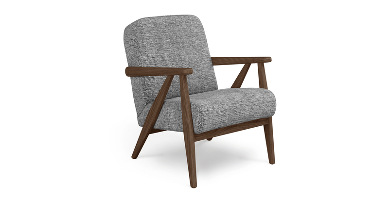 Levy oak accent chair - natural fabric