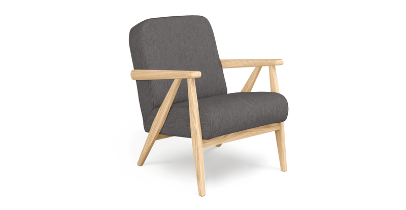 Levy oak accent chair - performance fabric