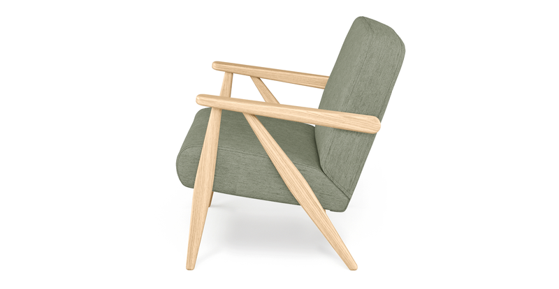 Levy oak accent chair - performance fabric