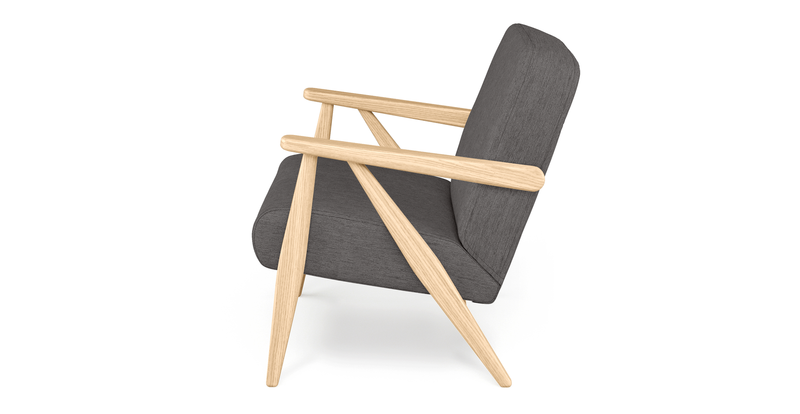 Levy oak accent chair - performance fabric